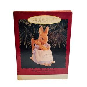 Hallmark Keepsake Ornament Baby First Christmas Beatrix Potter 1996 Original Box